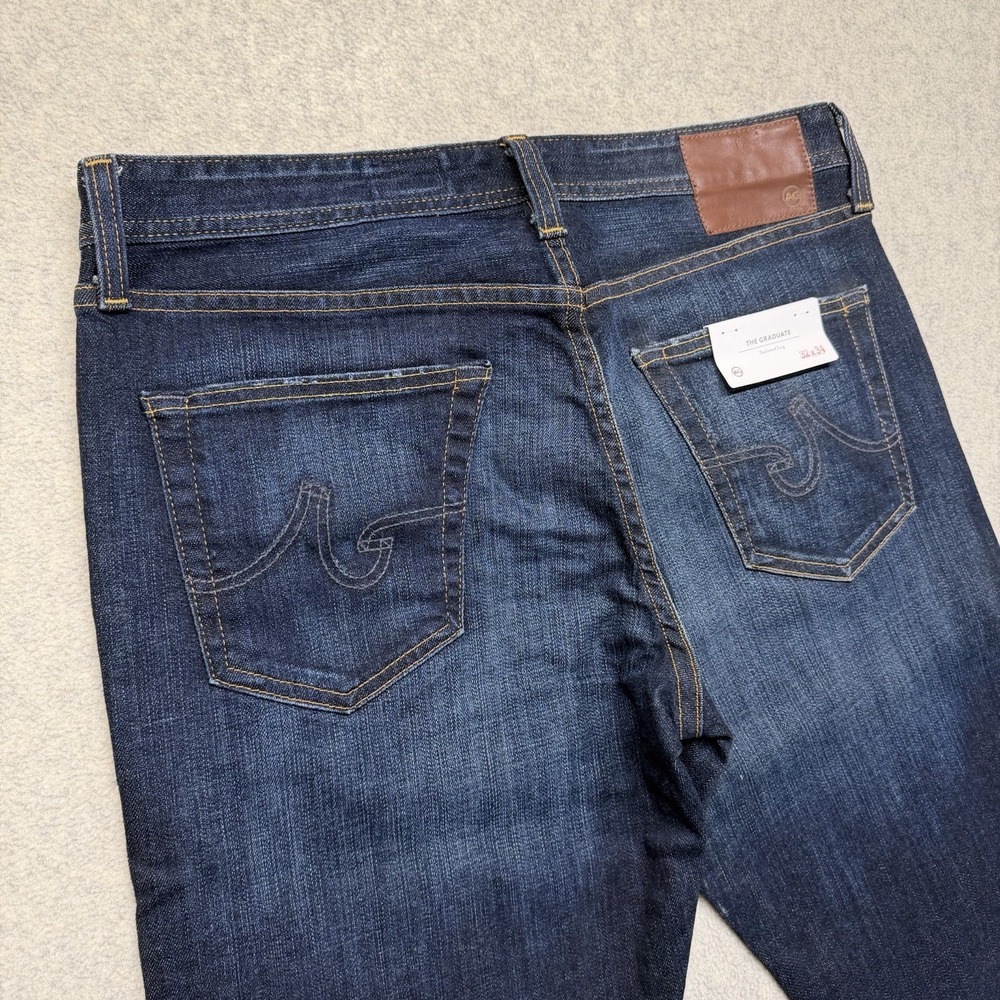 NWT AG Adriano Goldschmied Graduate Straight Leg Jeans 32x34 USA - Picture 7 of 11